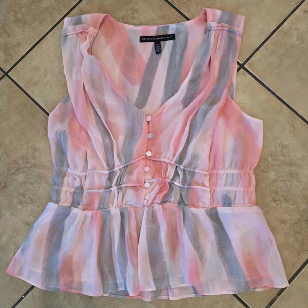 White House Black Market Multicolor Sleeveless Blouse